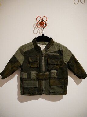Banana Republic Baby Utility/Cargo Jacket 0-6M Patterned Green Cotton